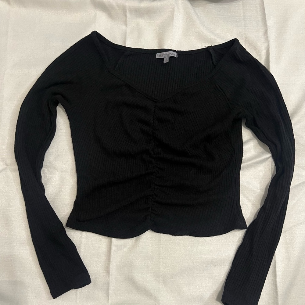Charlotte Russe black ruched top